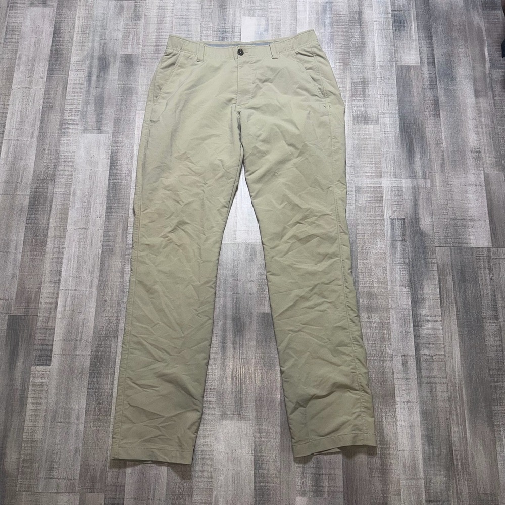 Under Armour Golf Pants Mens 34x34 Beige Straight Performance Stretch